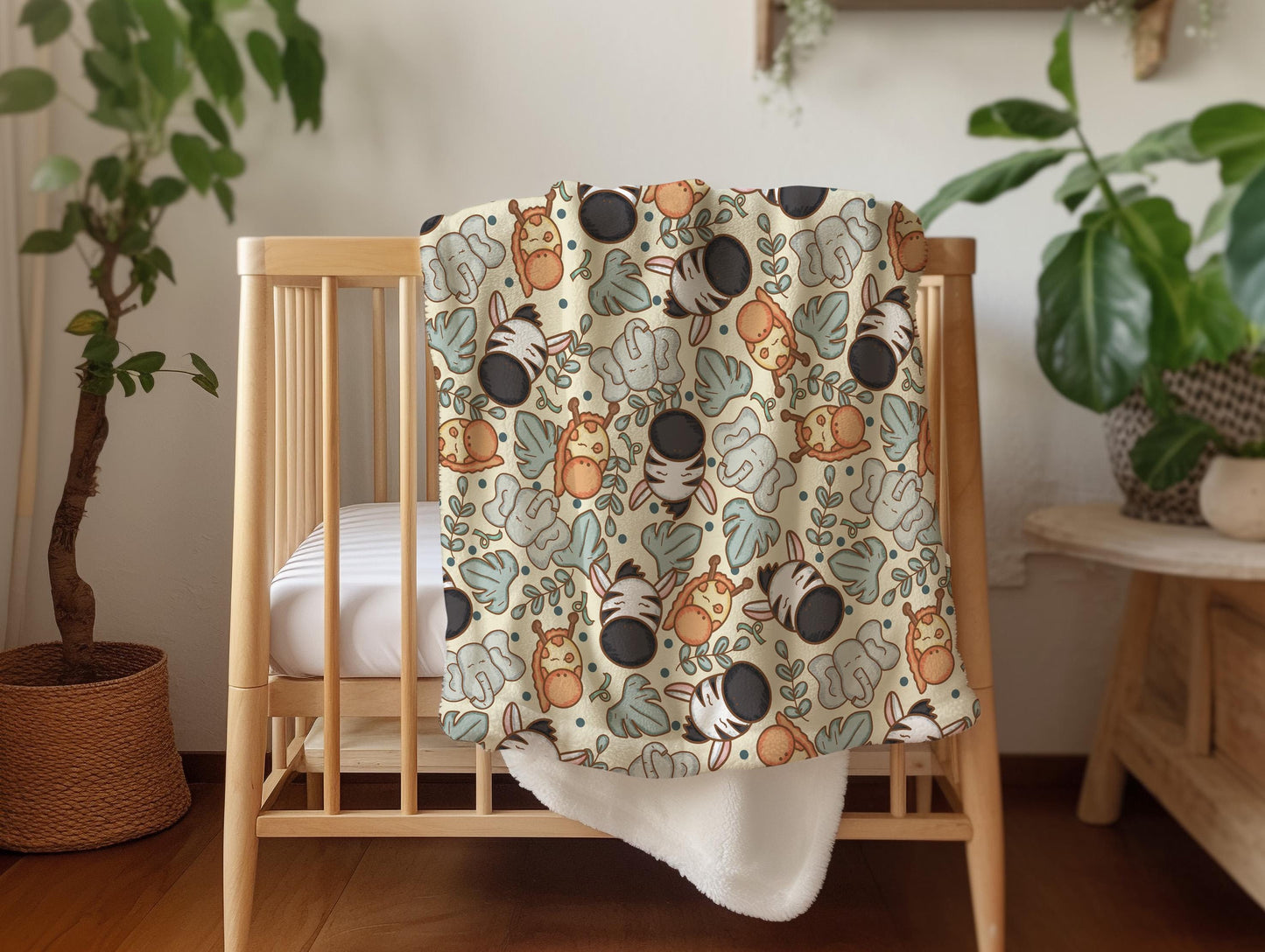 Personalized blanket for boys, safari animal blanket zoo theme, unisex birthday gift for him, custom name baby blanket baby shower gift