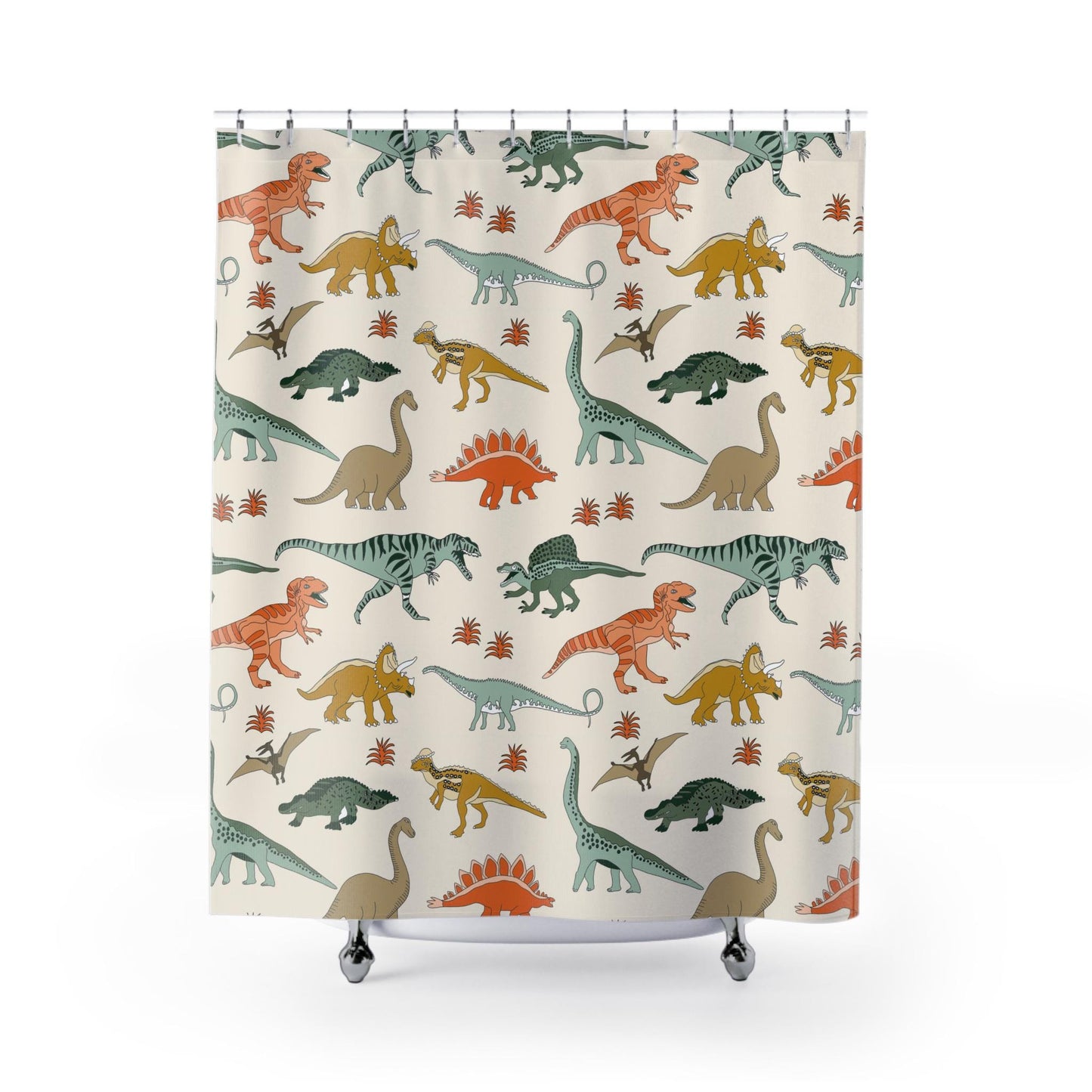 Boys Shower Curtain Personalized dinosaur, kids shower curtain, shower curtain neutral boys dinosaur decor, birthday boy gift housewarming