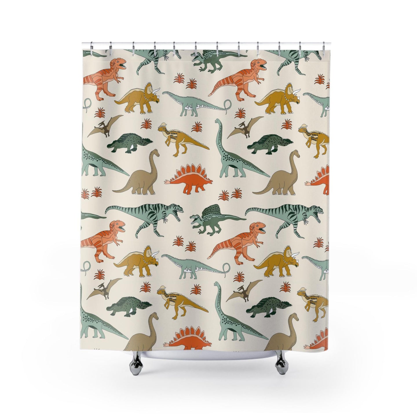 Boys Shower Curtain Personalized dinosaur, kids shower curtain, shower curtain neutral boys dinosaur decor, birthday boy gift housewarming