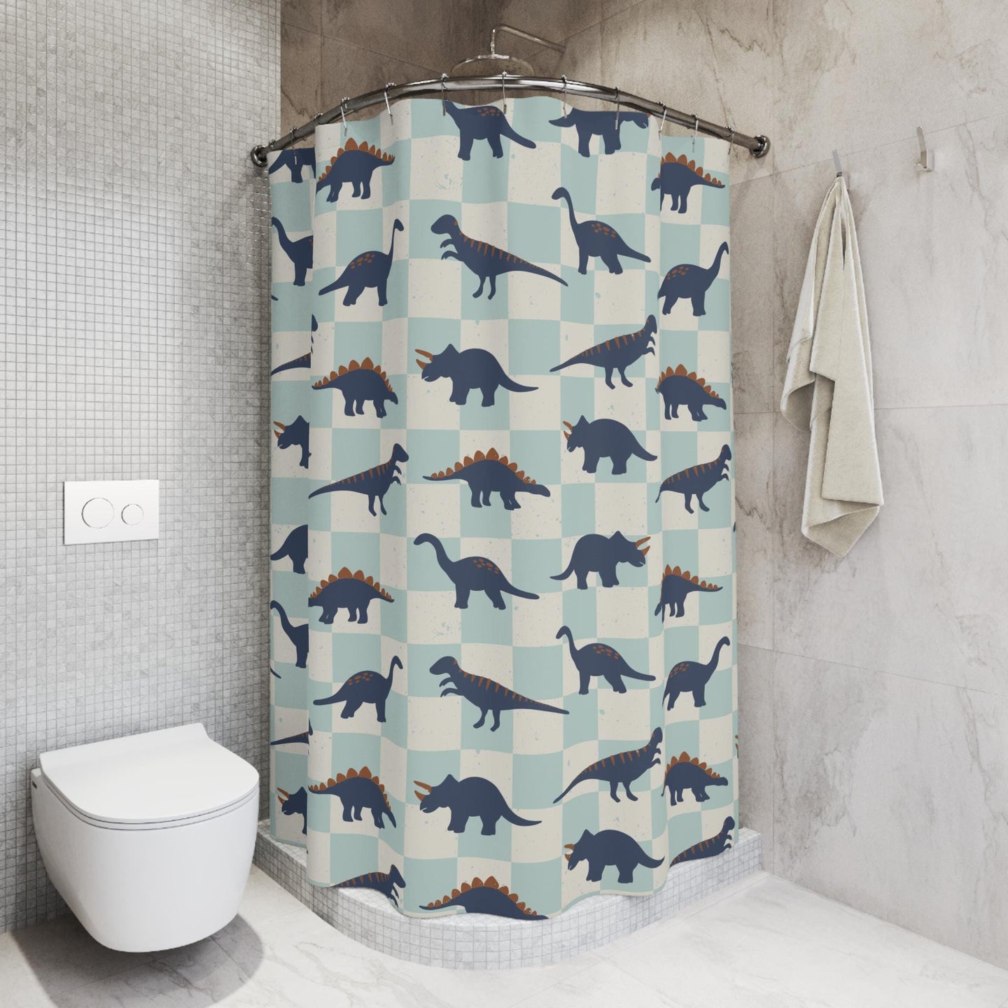 Boys Shower Curtain Personalized dinosaur, kids shower curtain, shower curtain neutral boys dinosaur decor, birthday boy gift housewarming