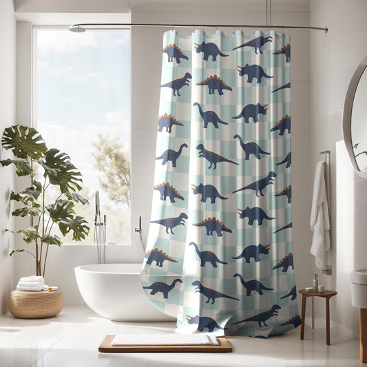 Boys Shower Curtain Personalized dinosaur, kids shower curtain, shower curtain neutral boys dinosaur decor, birthday boy gift housewarming