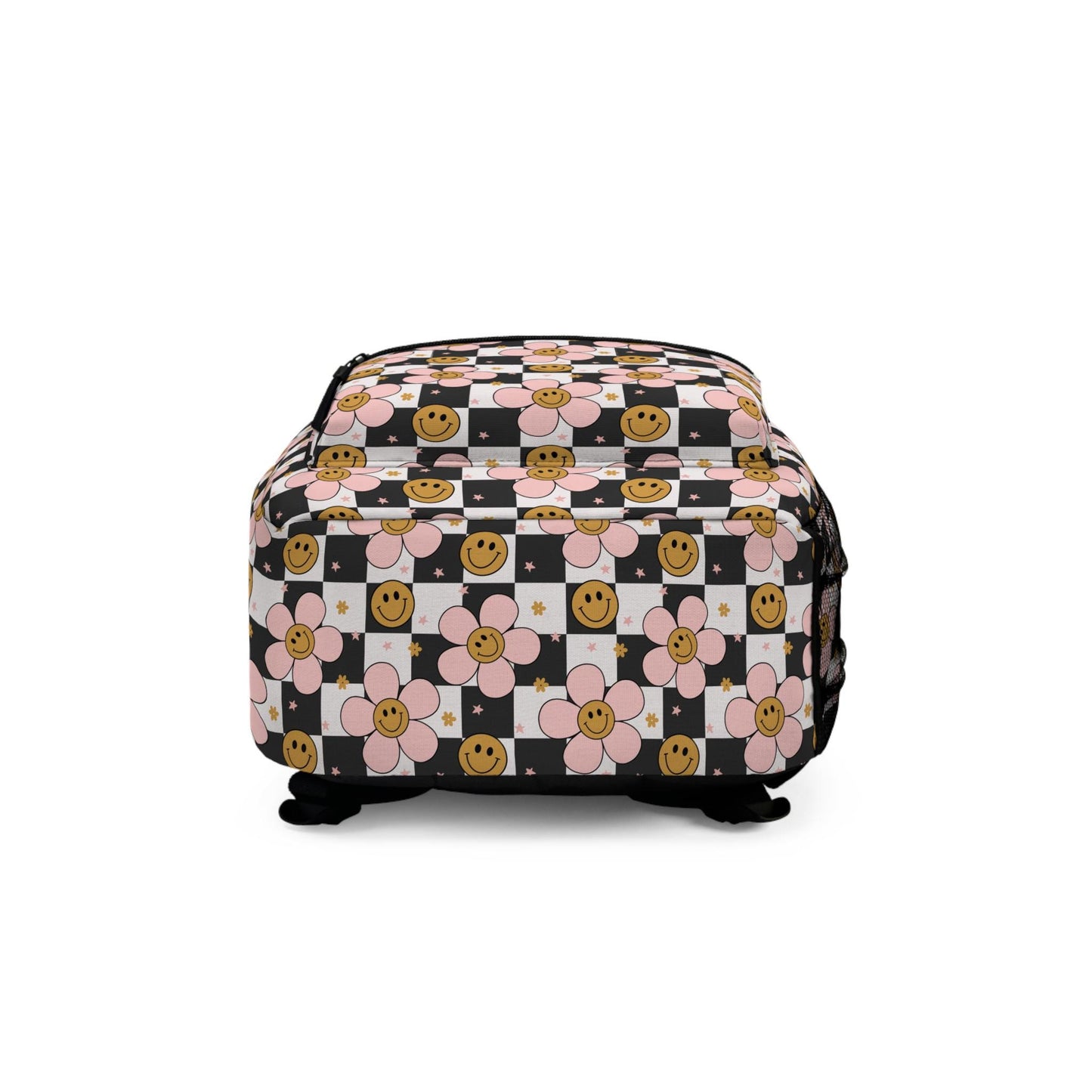 Personalized Backpack smiley face checkered, Back to school Gifts for kids Girls Backpack, Kids toddler Backpack, custom daycare bag