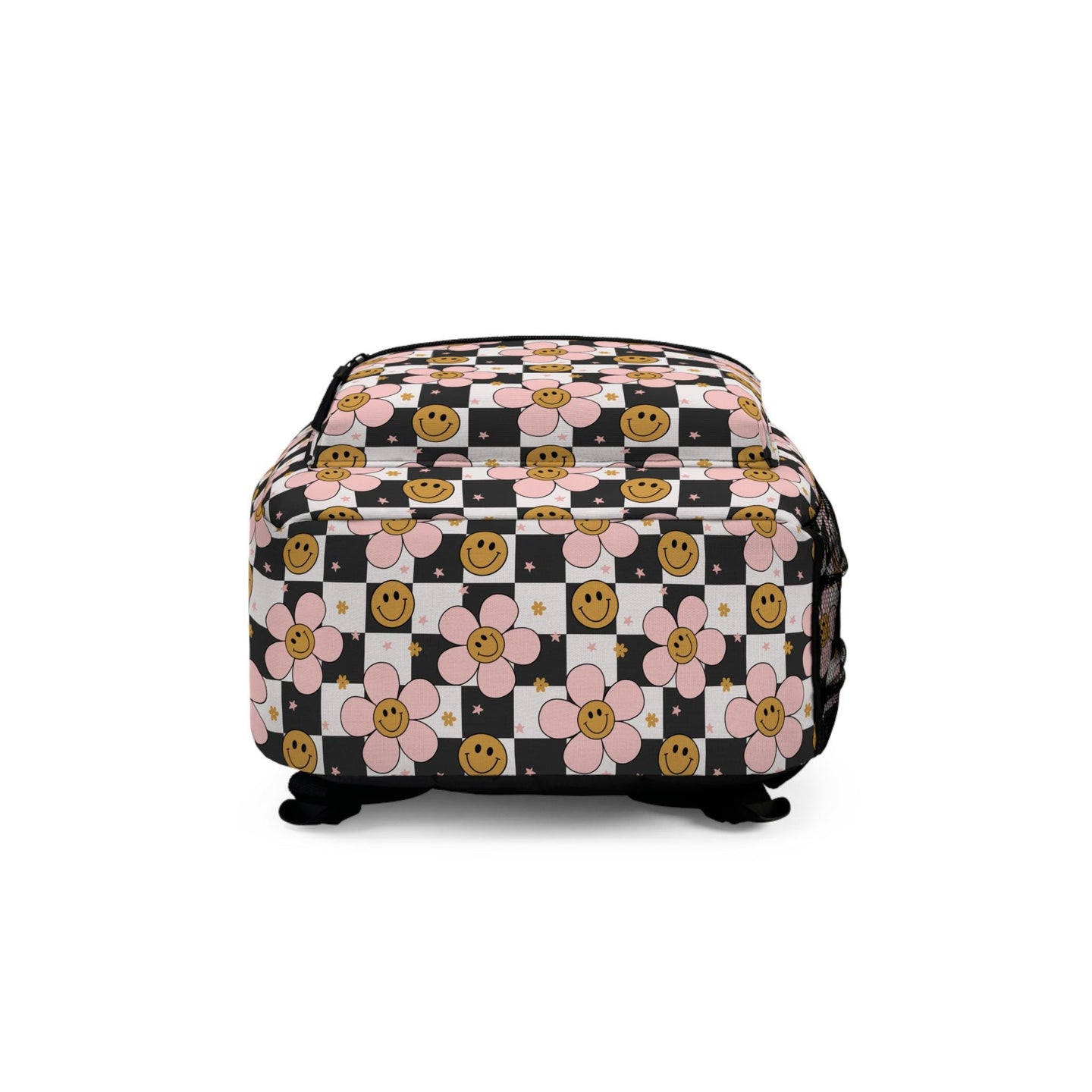 Personalized Backpack smiley face checkered, Back to school Gifts for kids Girls Backpack, Kids toddler Backpack, custom daycare bag
