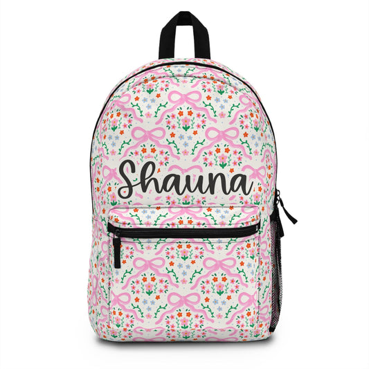 Personalized Backpack Pink Bow preppy, Back to school girls bag Kids toddler Backpack, Gifts for kids Girls Backpack, custom daycare bag