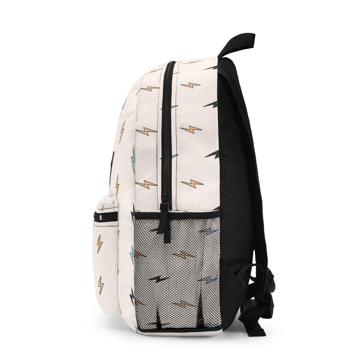 Personalized Backpack lightning bolt, Back to school boys bag Kids toddler Backpack, Gifts for kids beige Boys Backpack, custom daycare bag