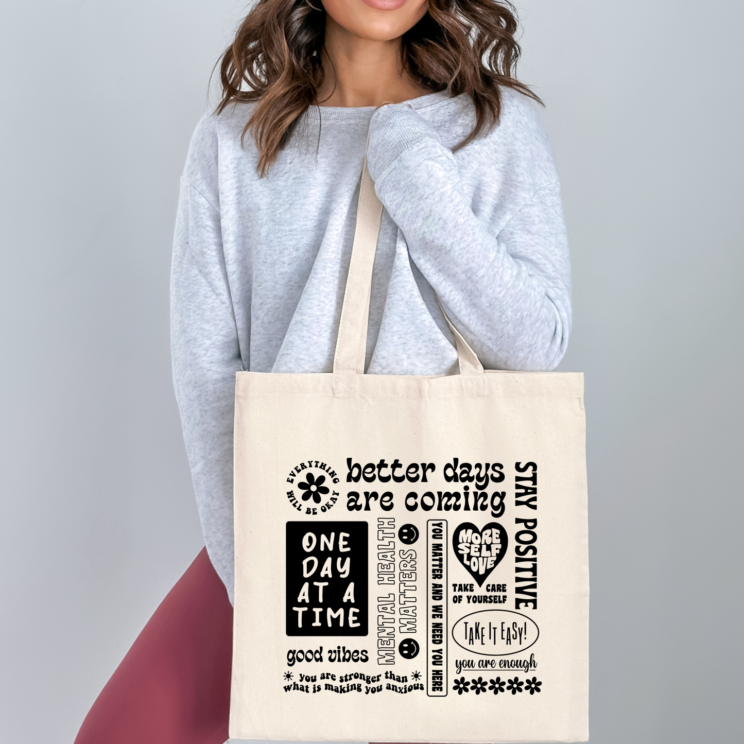 Better days are coming positivity Cotton Canvas Tote Bag