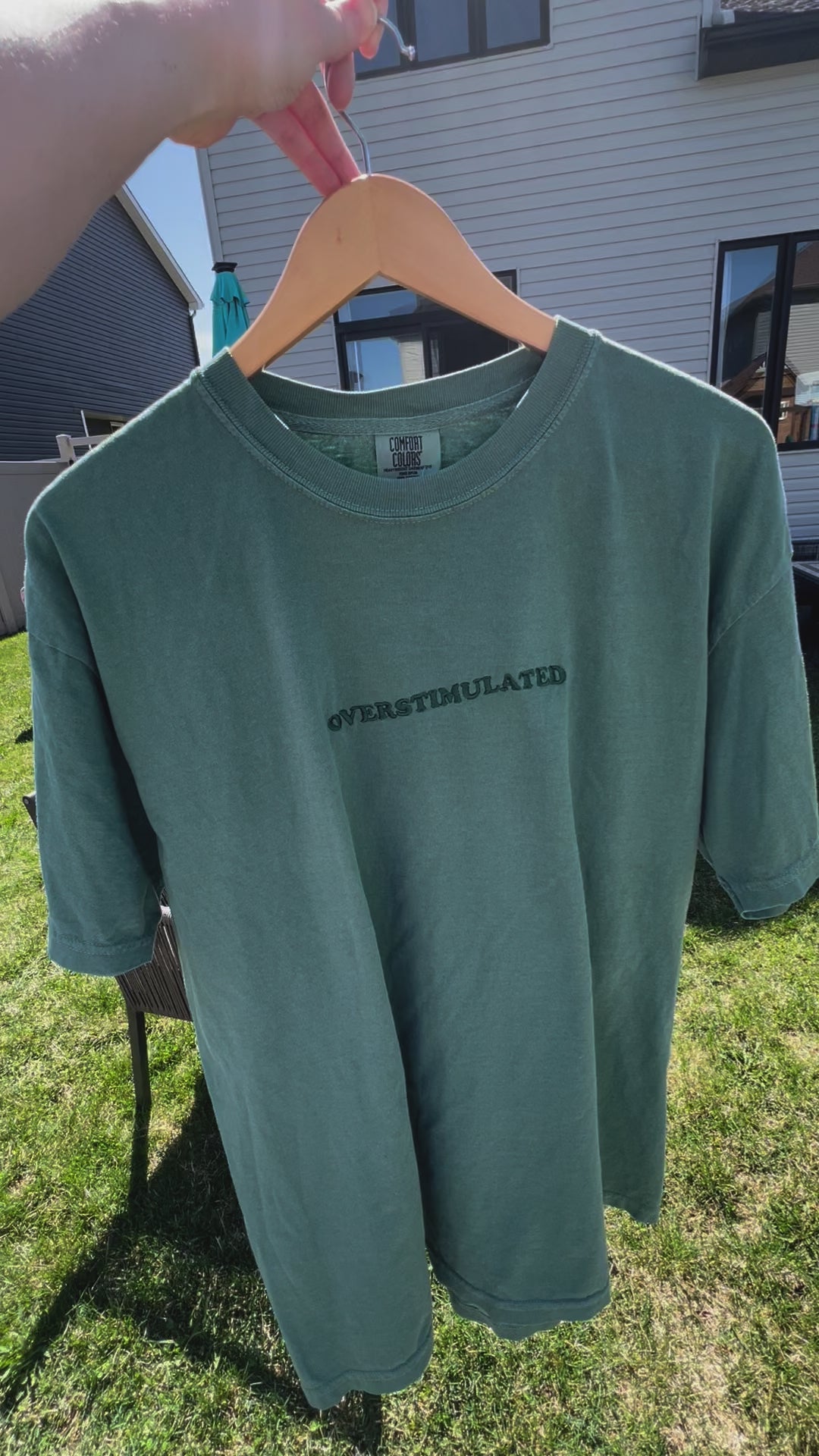 Overstimulated Embroidered t-shirt Comfort Colors