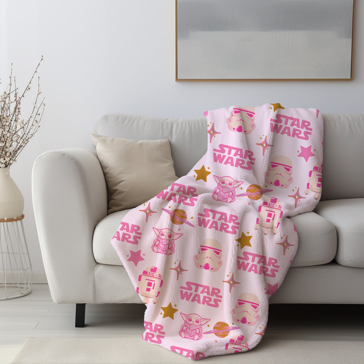 Personalized Star Wars blanket Pink