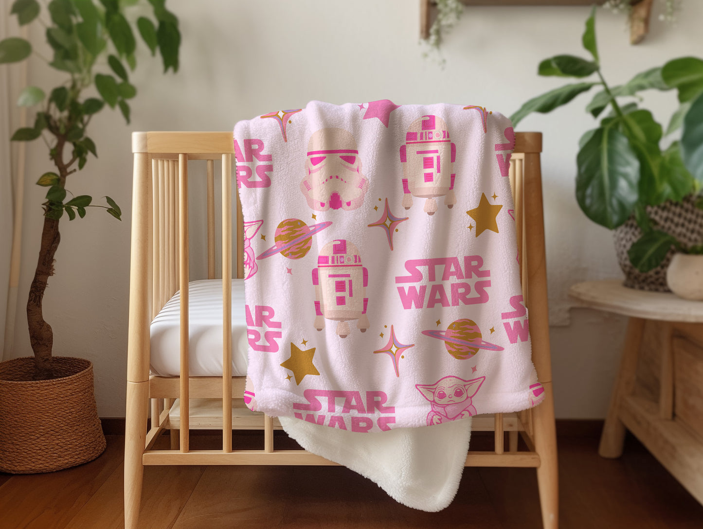 Personalized Star Wars blanket Pink