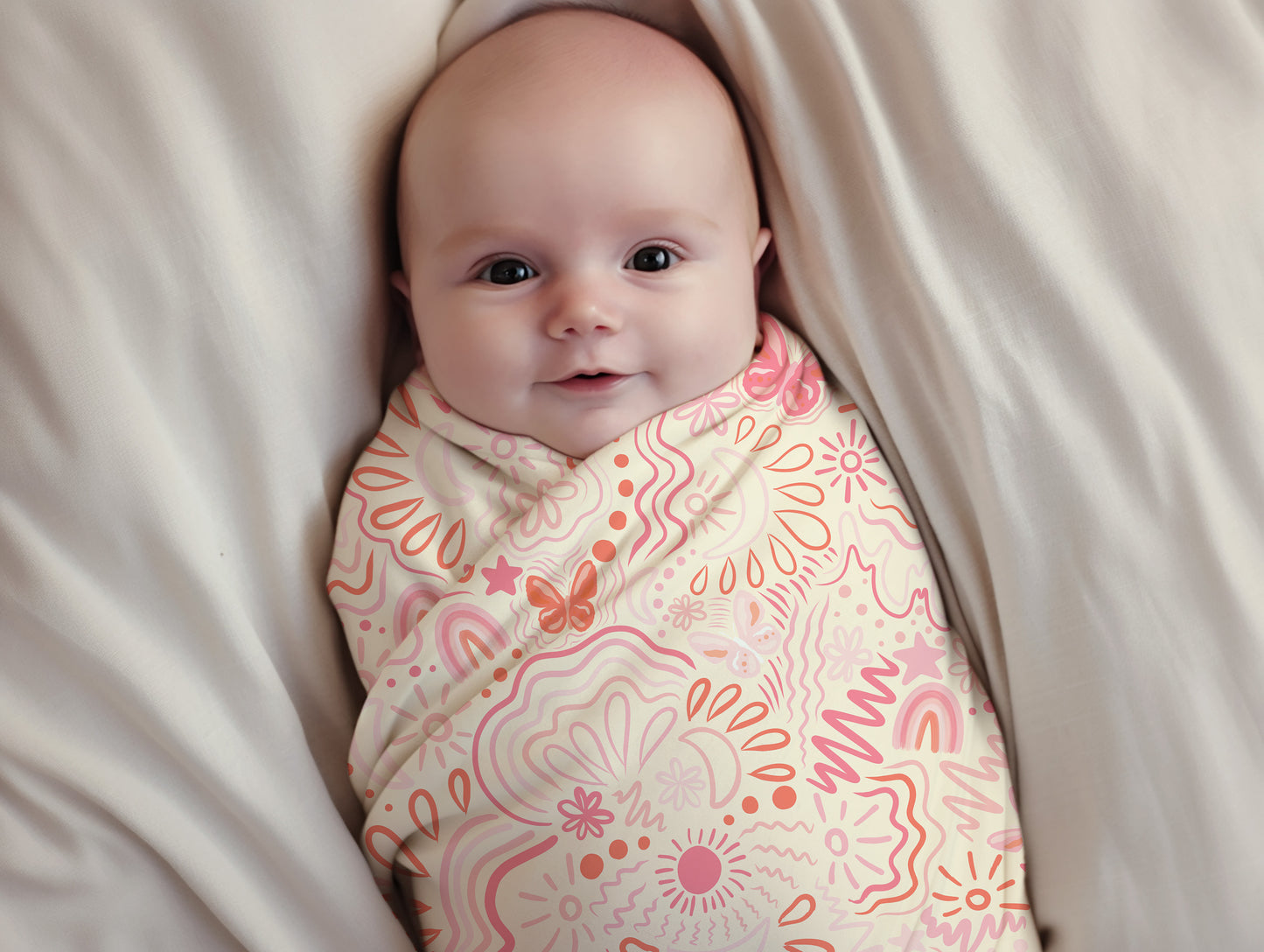 Personalized Pink Baby Swaddle Set